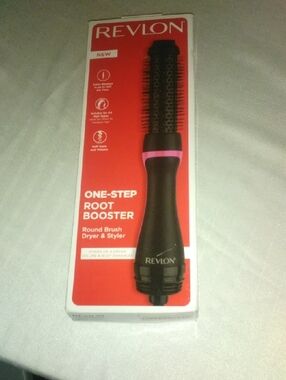 Revlon One-Step Root Booster Round Brush Dryer & Styler - Black with Pink Accent